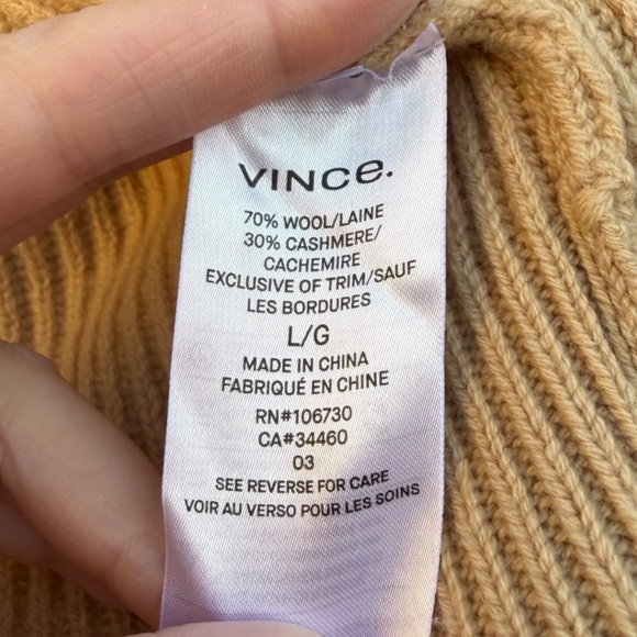 Vince. Wool Cashmere Blend Chunky Open Cropped Cardigan - Picture 10 of 11